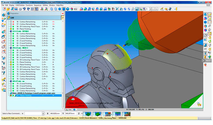 software WorkNC Ejes, ingenieria y mecanizado cad cam