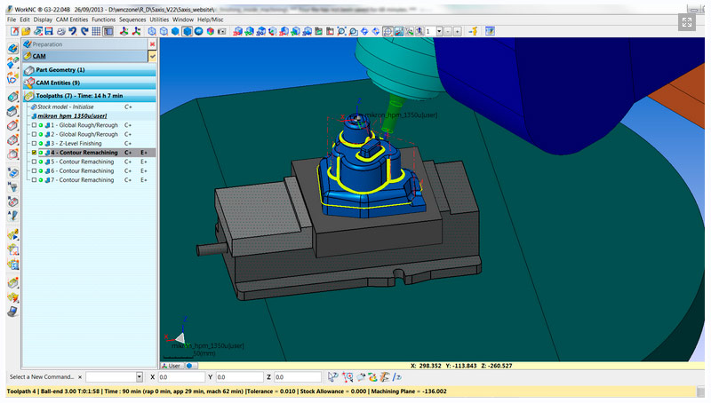 Tecnocad con mecanizado con WorkNC de moldes en 3d