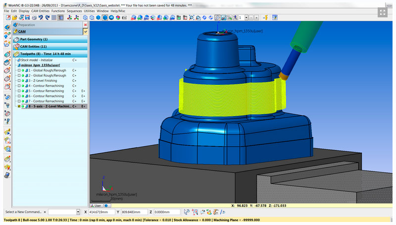 WorkNC para mecanizado de ejes y cad cam